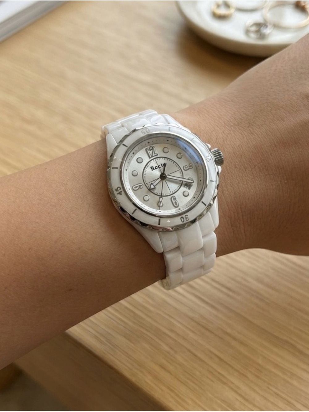 Roots Moonstruck Ceramic Style Ladies Watch with Silver Accents